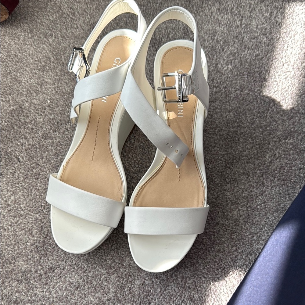 Gianni Bini White Sandals with Elegant Straps